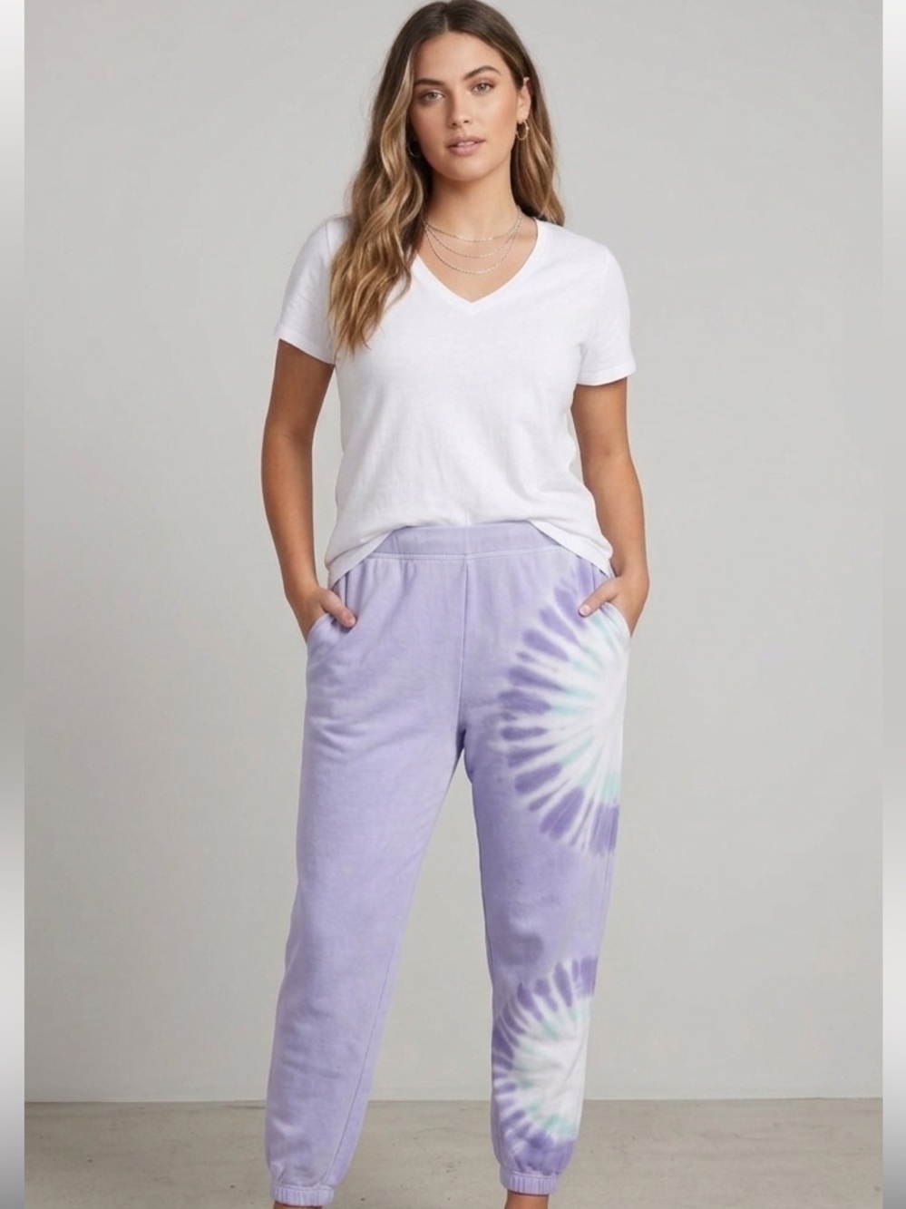 Wildfox Tie Dye Joggers Sweatpants French Terry Purple Size XL